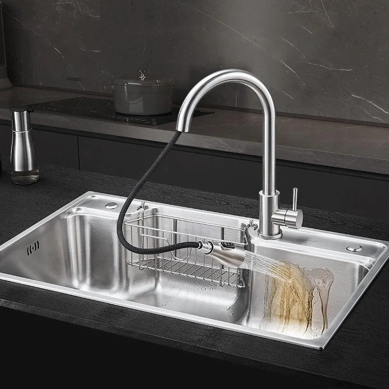 Classic Stainless Steel Sink Overflow Hole Kitchen Sink with Tap -Bathlova