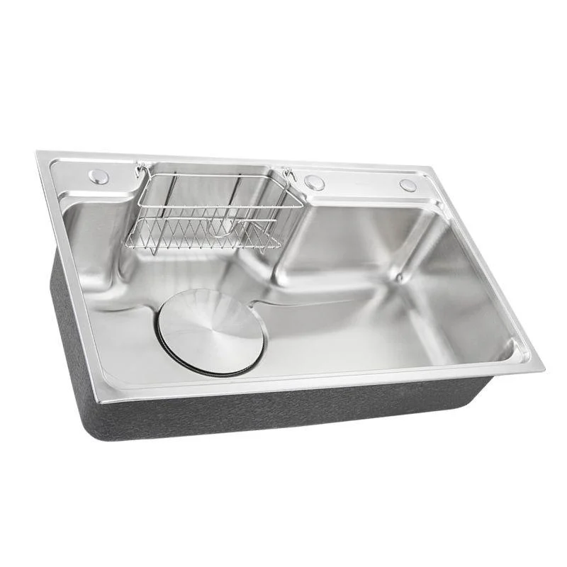 Classic Stainless Steel Sink Overflow Hole Kitchen Sink with Tap -Bathlova