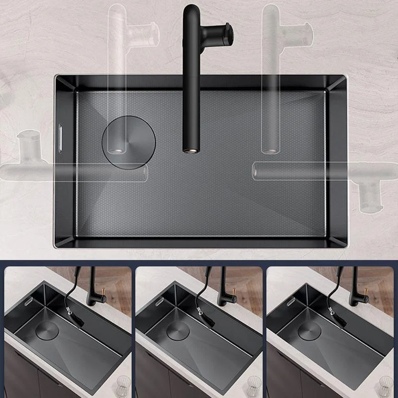 Classic Style Kitchen Sink Corrosion Resistant 1 Holes Kitchen Sink with Drain Assembly -Bathlova