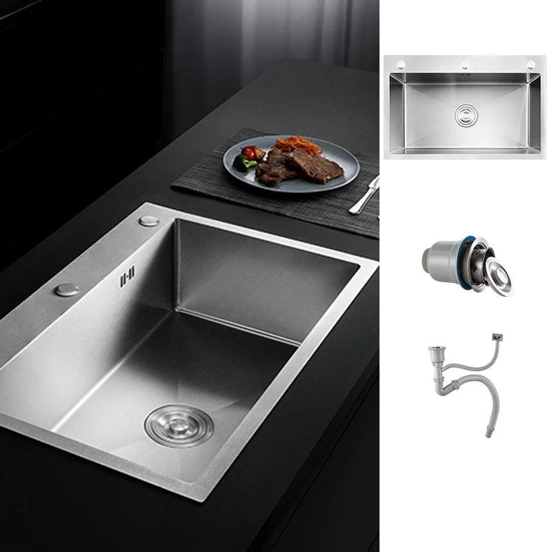 Classic Style Kitchen Sink Corrosion Resistant 3 Holes Kitchen Sink with Drain Assembly -Bathlova