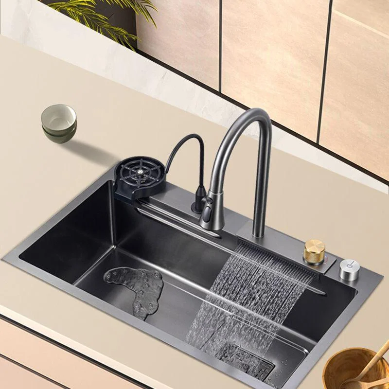 Classic Style Kitchen Sink Corrosion Resistant 5 Holes Kitchen Sink with Drain Assembly -Bathlova