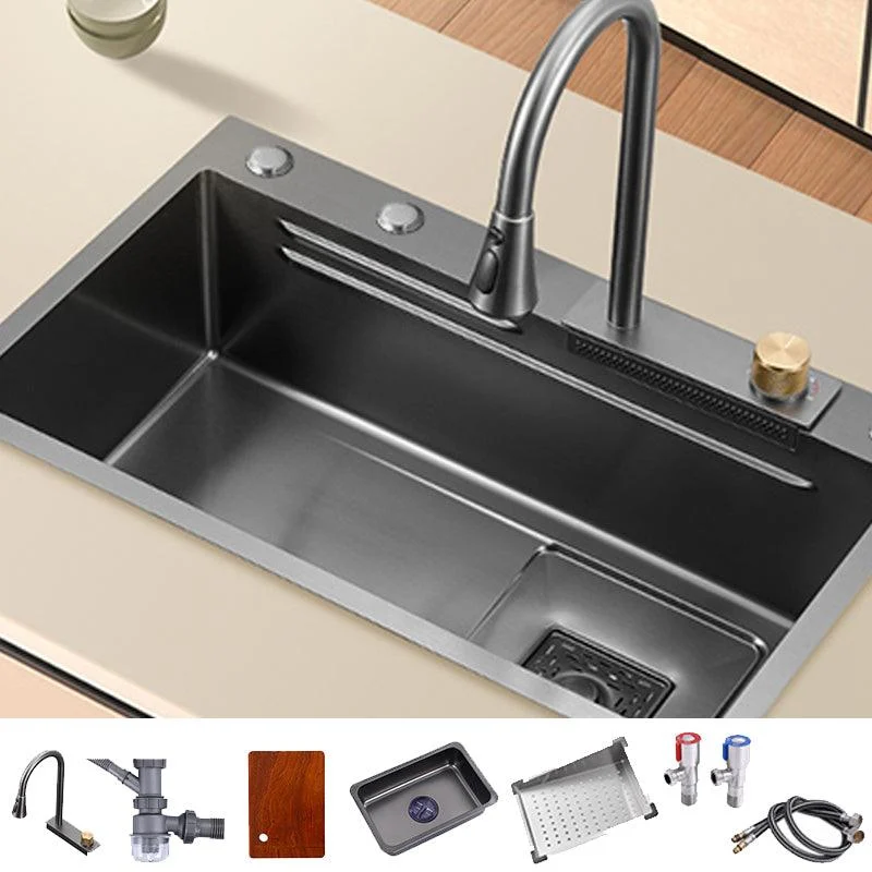 Classic Style Kitchen Sink Corrosion Resistant 5 Holes Kitchen Sink with Drain Assembly -Bathlova