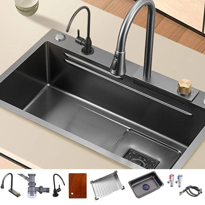 Classic Style Kitchen Sink Corrosion Resistant 5 Holes Kitchen Sink with Drain Assembly -Bathlova