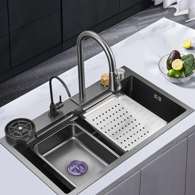 Classic Style Kitchen Sink Corrosion Resistant 5 Holes Stainless Steel Kitchen Sink -Bathlova