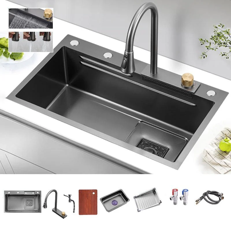 Classic Style Kitchen Sink Corrosion Resistant 5 Holes Stainless Steel Kitchen Sink -Bathlova