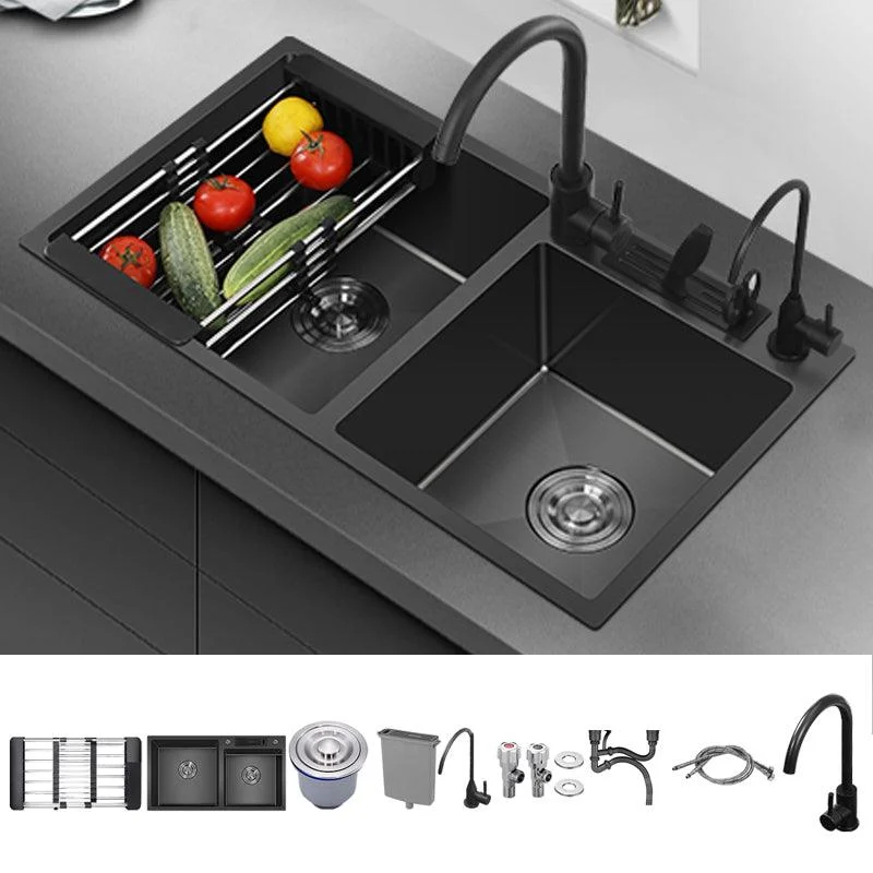 Classic Style Kitchen Sink Drop-In Stainless Steel Kitchen Double Sink -Bathlova