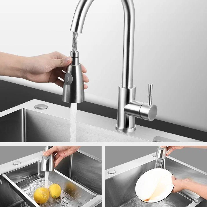 Classic Style Kitchen Sink Drop-In Stainless Steel Kitchen Sink with Drain Strainer Kit -Bathlova