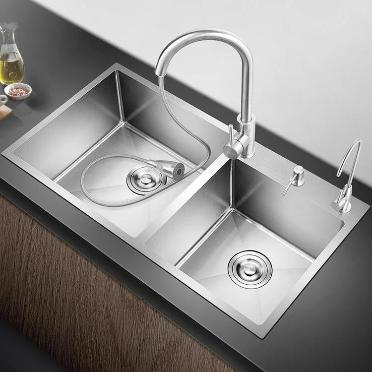 Classic Style Kitchen Sink Drop-In Stainless Steel Kitchen Sink with Drain Strainer Kit -Bathlova