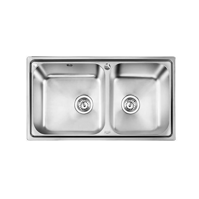 Classic Style Kitchen Sink Stainless Steel 1 Holes Kitchen Sink with Drain Strainer Kit -Bathlova