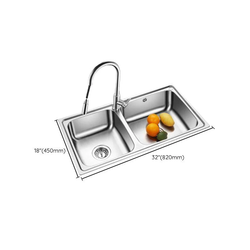 Classic Style Kitchen Sink Stainless Steel 1 Holes Kitchen Sink with Drain Strainer Kit -Bathlova