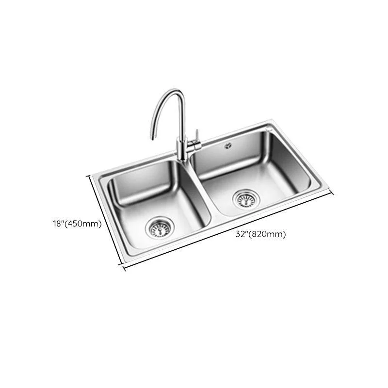 Classic Style Kitchen Sink Stainless Steel 1 Holes Kitchen Sink with Drain Strainer Kit -Bathlova