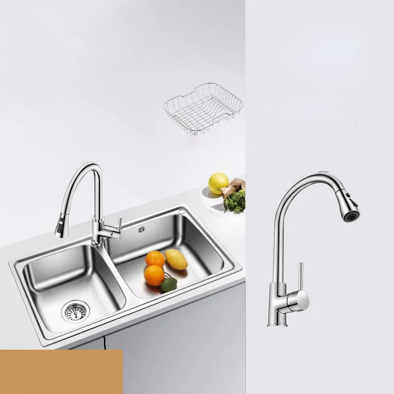 Classic Style Kitchen Sink Stainless Steel 1 Holes Kitchen Sink with Drain Strainer Kit -Bathlova