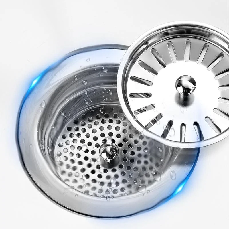 Classic Style Kitchen Sink Stainless Steel 1 Holes Kitchen Sink with Drain Strainer Kit -Bathlova