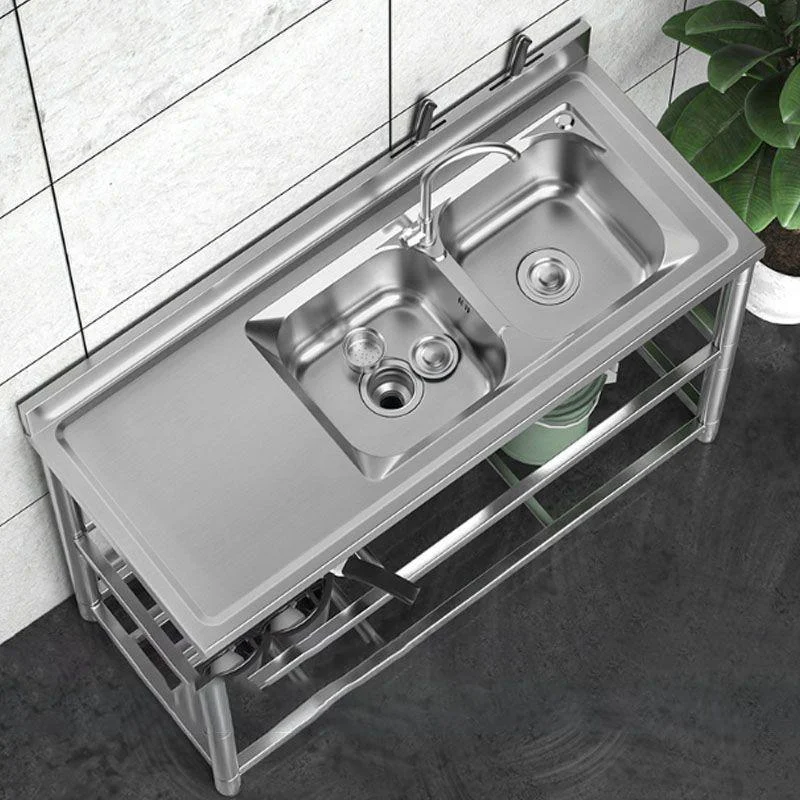 Classic Style Kitchen Sink Stainless Steel 2 Holes Undermount Kitchen Sink -Bathlova