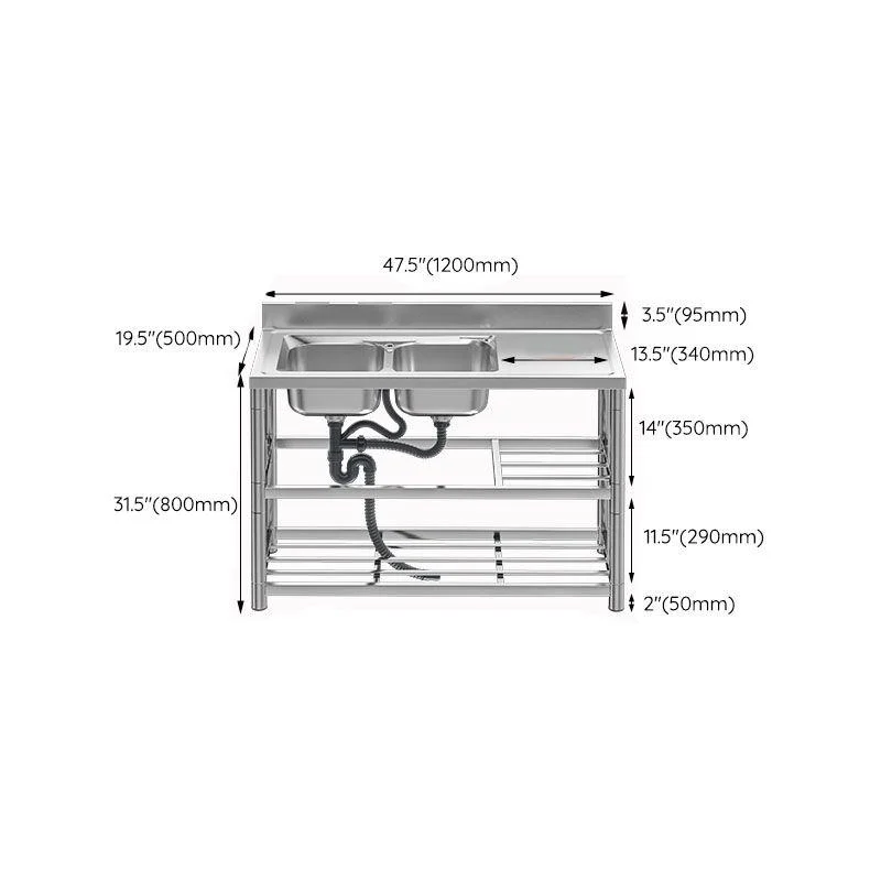 Classic Style Kitchen Sink Stainless Steel 2 Holes Undermount Kitchen Sink -Bathlova