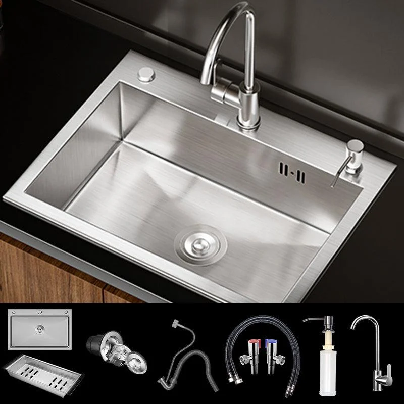 Classic Style Kitchen Sink Stainless Steel 3 Holes Drop-In Kitchen Sink -Bathlova