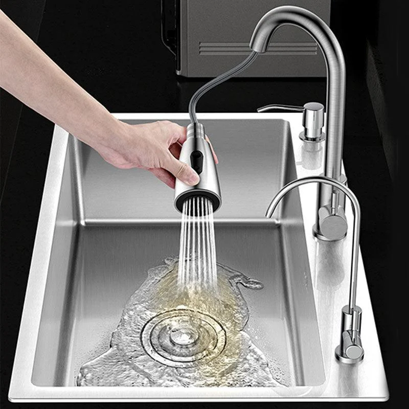 Classic Style Kitchen Sink Stainless Steel 3 Holes Kitchen Sink with Drain Strainer Kit -Bathlova