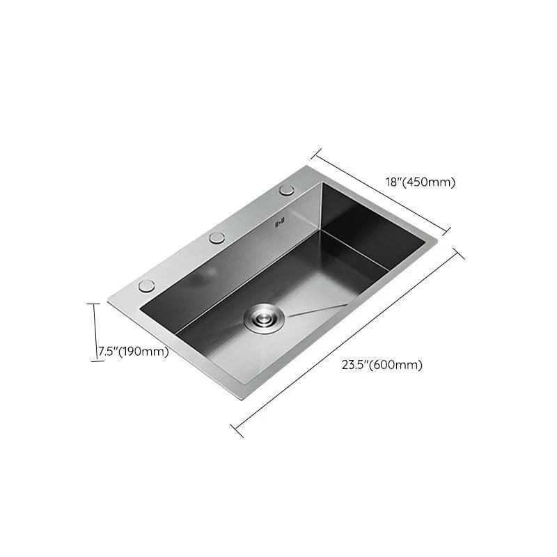 Classic Style Kitchen Sink Stainless Steel 3 Holes Kitchen Sink with Drain Strainer Kit -Bathlova