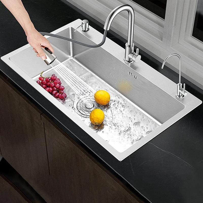 Classic Style Kitchen Sink Stainless Steel 3 Holes Kitchen Sink with Drain Strainer Kit -Bathlova