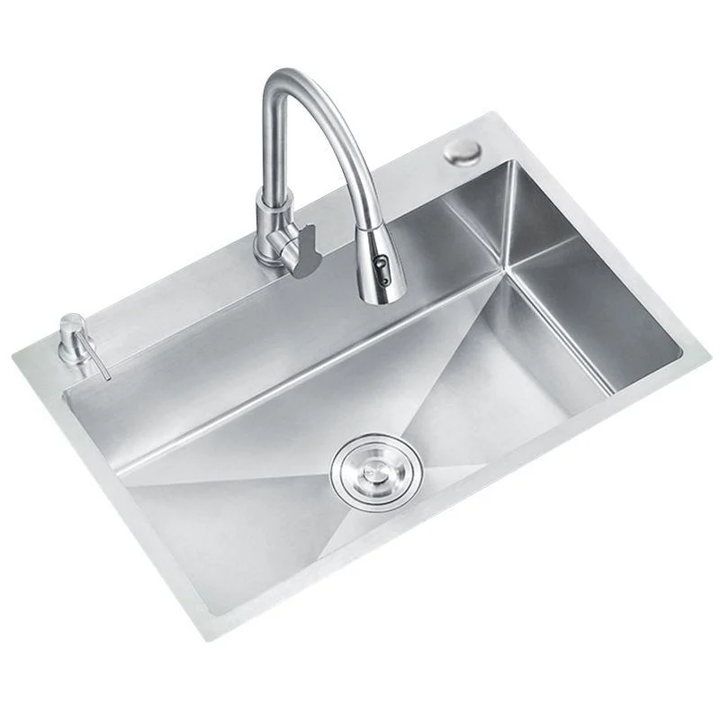 Classic Style Kitchen Sink Stainless Steel Colorfast Kitchen Sink with Drain Strainer Kit -Bathlova