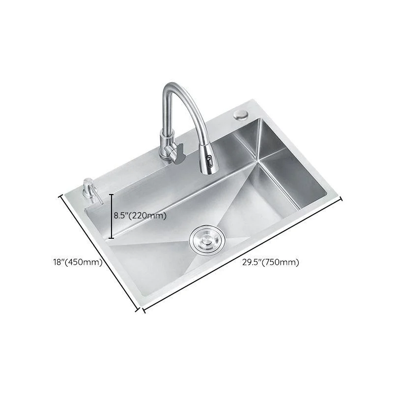 Classic Style Kitchen Sink Stainless Steel Colorfast Kitchen Sink with Drain Strainer Kit -Bathlova