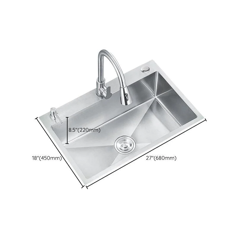 Classic Style Kitchen Sink Stainless Steel Colorfast Kitchen Sink with Drain Strainer Kit -Bathlova