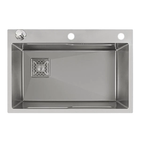 Classic Style Kitchen Sink Stainless Steel Drop-In Kitchen Sink with Drain Strainer Kit -Bathlova