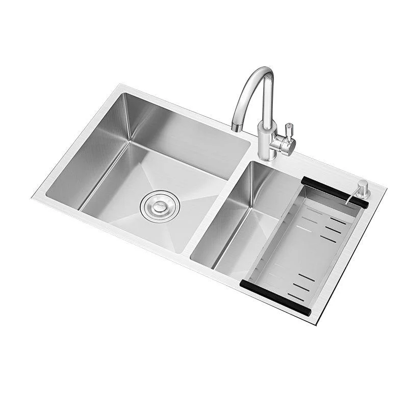 Classic Style Kitchen Sink Stainless Steel Drop-In Noise-cancelling Design Kitchen Sink -Bathlova