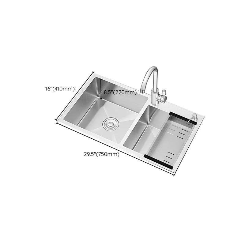 Classic Style Kitchen Sink Stainless Steel Drop-In Noise-cancelling Design Kitchen Sink -Bathlova