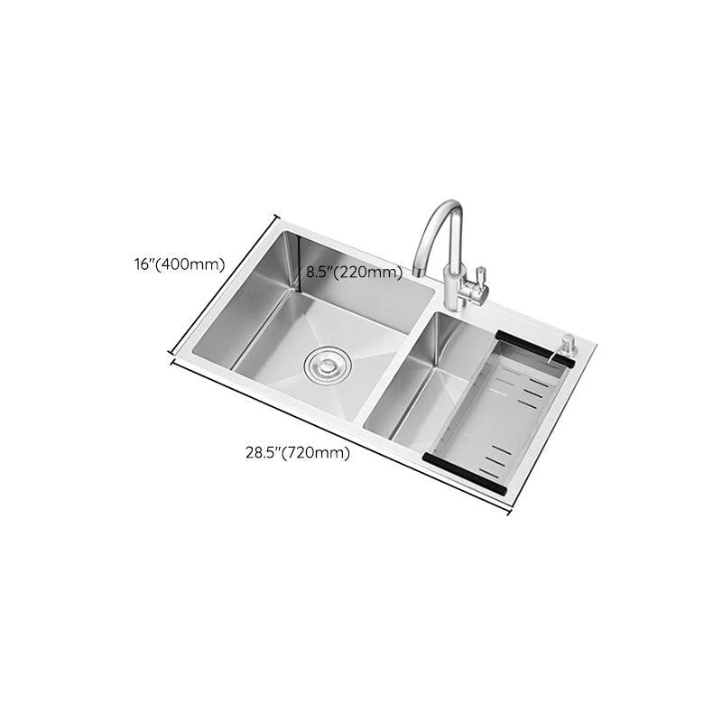 Classic Style Kitchen Sink Stainless Steel Drop-In Noise-cancelling Design Kitchen Sink -Bathlova