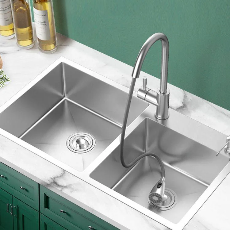 Classic Style Kitchen Sink Stainless Steel Drop-In Noise-cancelling Design Kitchen Sink -Bathlova