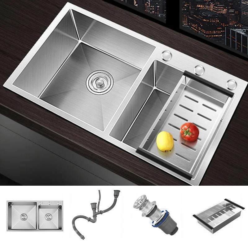 Classic Style Kitchen Sink Stainless Steel Drop-In Noise-cancelling Design Kitchen Sink -Bathlova