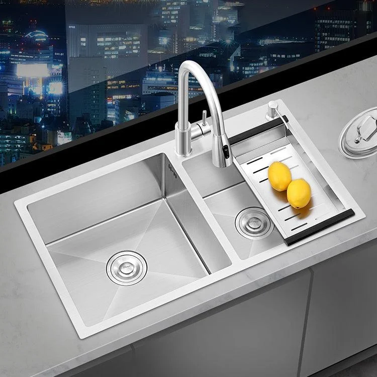 Classic Style Kitchen Sink Stainless Steel Drop-In Noise-cancelling Design Kitchen Sink -Bathlova