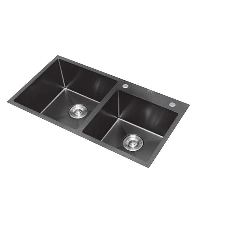 Classic Style Kitchen Sink Stainless Steel Kitchen Double Sink with Drain Strainer Kit -Bathlova