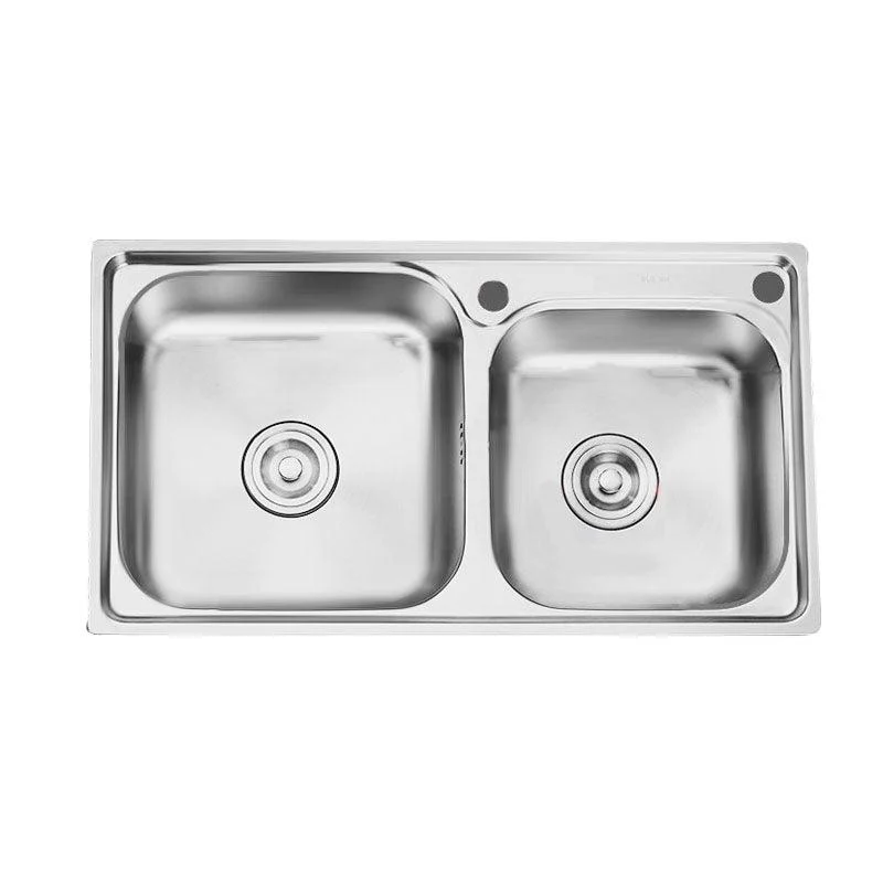 Classic Style Kitchen Sink Stainless Steel Kitchen Sink with Drain Strainer Kit -Bathlova