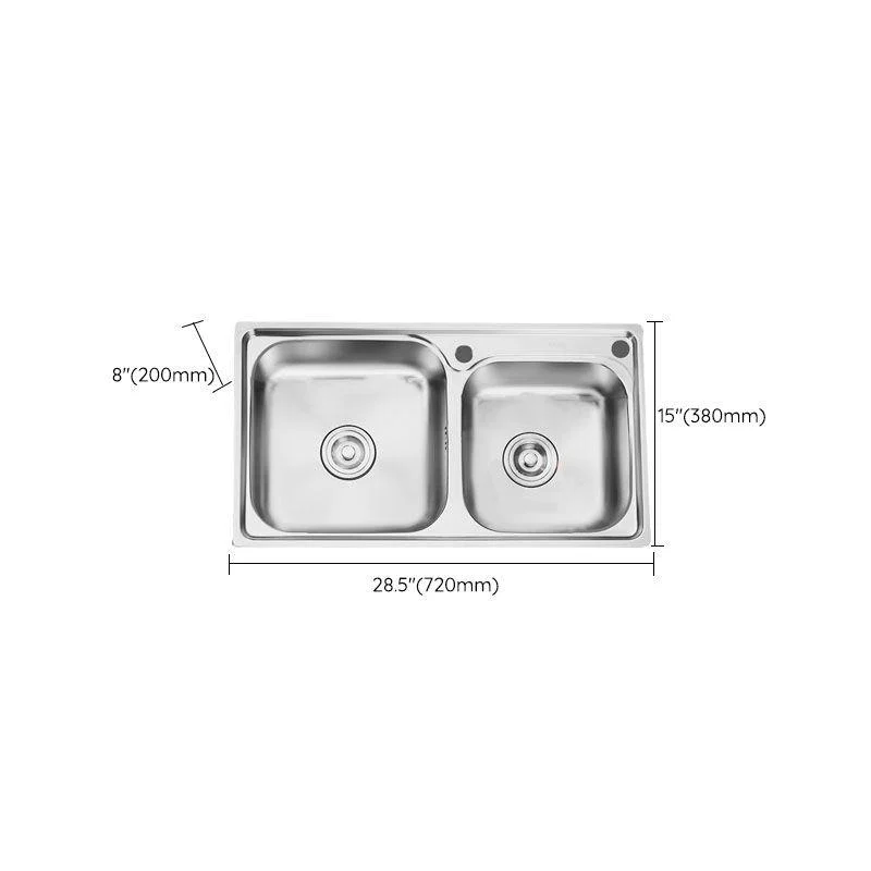 Classic Style Kitchen Sink Stainless Steel Kitchen Sink with Drain Strainer Kit -Bathlova