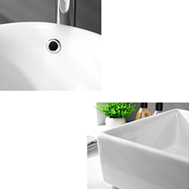 Classic Trough Bathroom Sink Solid Color Trough Sink with Overflow(Not Included Tap) -Bathlova