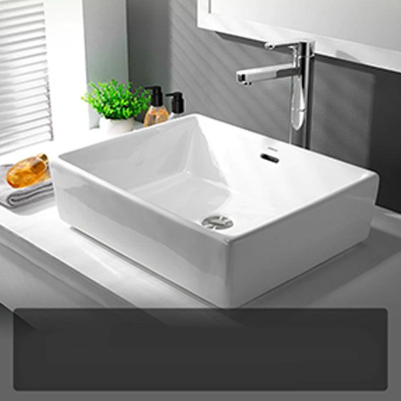 Classic Trough Bathroom Sink Solid Color Trough Sink with Overflow(Not Included Tap) -Bathlova