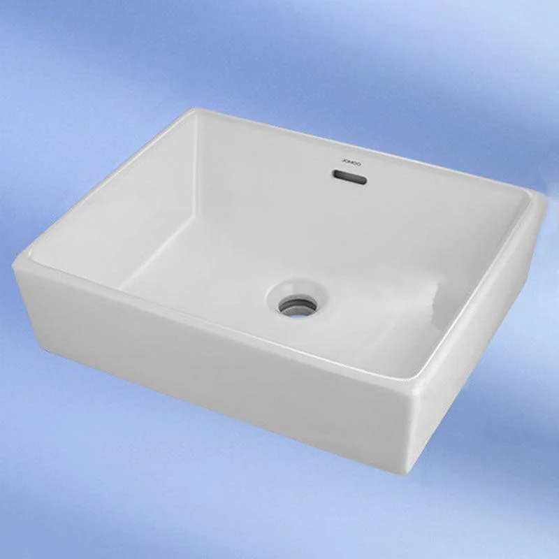 Classic Trough Bathroom Sink Solid Color Trough Sink with Overflow(Not Included Tap) -Bathlova