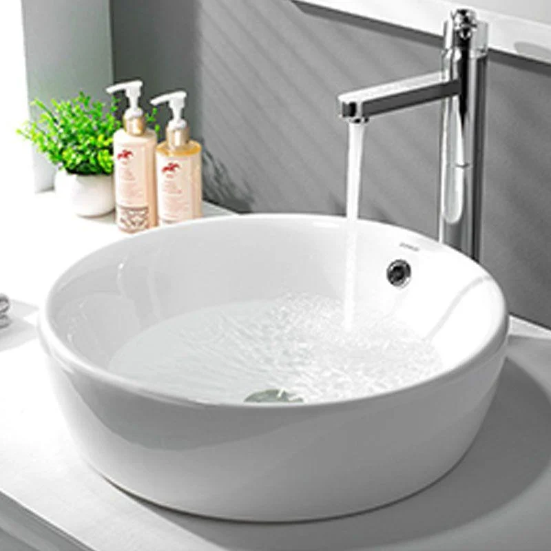 Classic Trough Bathroom Sink Solid Color Trough Sink with Overflow(Not Included Tap) -Bathlova