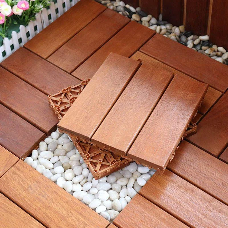 Classic Wood Deck Tiles Interlocking Composite Patio Flooring Tiles -Bathlova