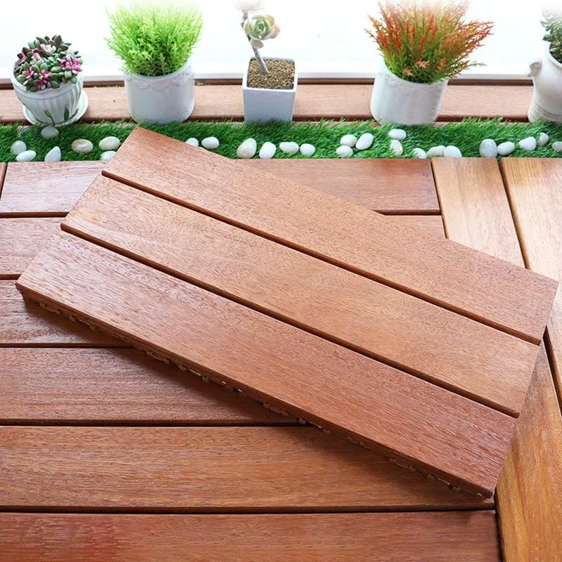 Classic Wood Deck Tiles Interlocking Composite Patio Flooring Tiles -Bathlova