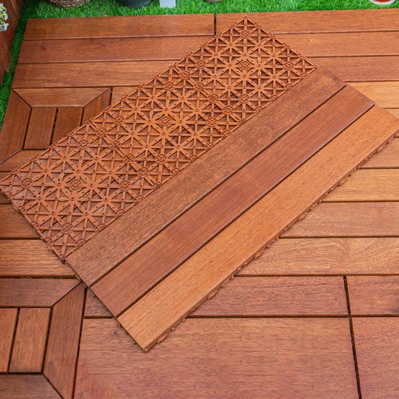 Classic Wood Deck Tiles Interlocking Composite Patio Flooring Tiles -Bathlova