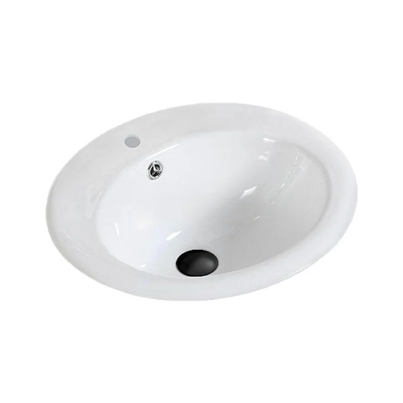 Classical Basin Sink Solid Color Porcelain Bathroom Sink in White -Bathlova