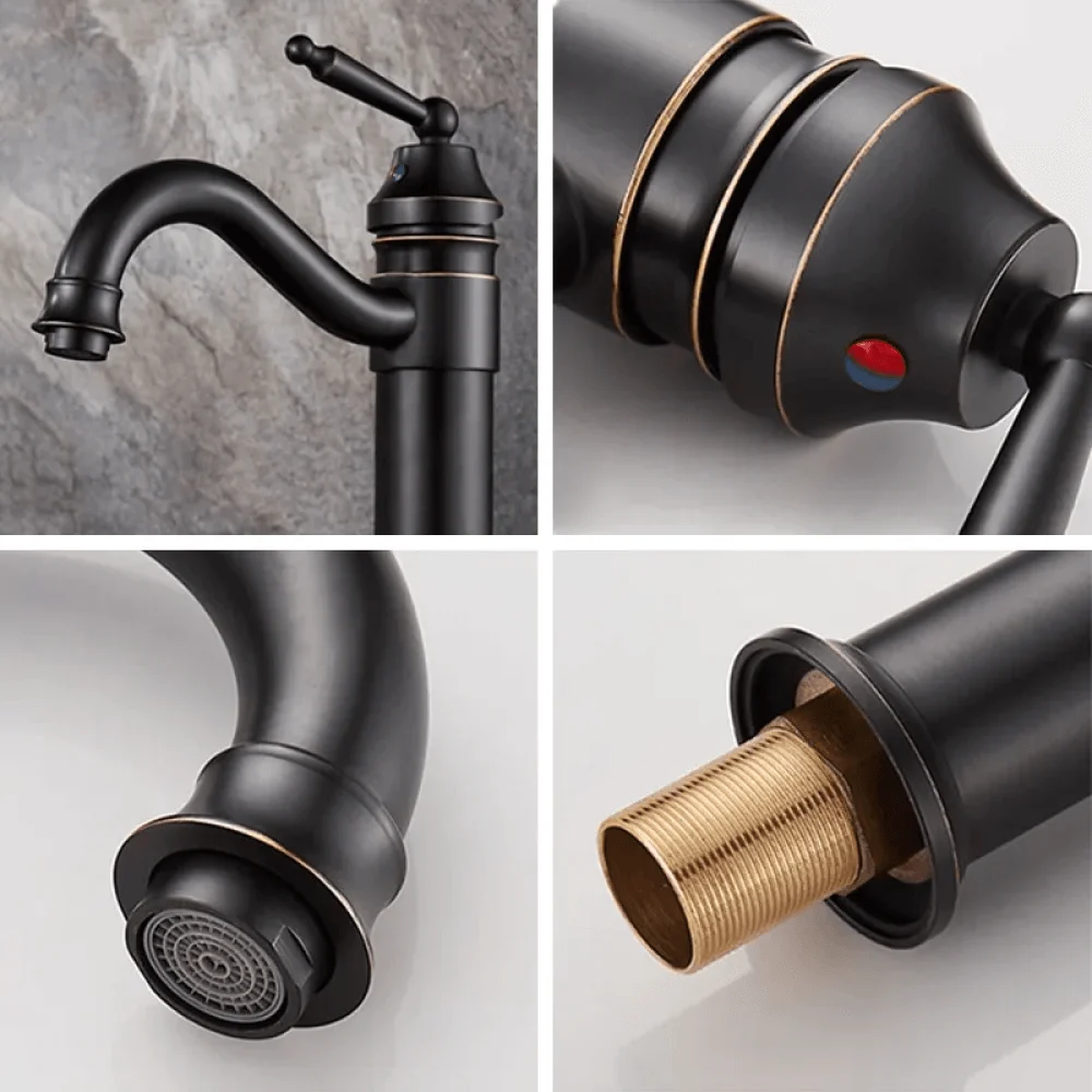 Classical Design Vessel Bathroom Tap in Antique Black Finish -Bathlova