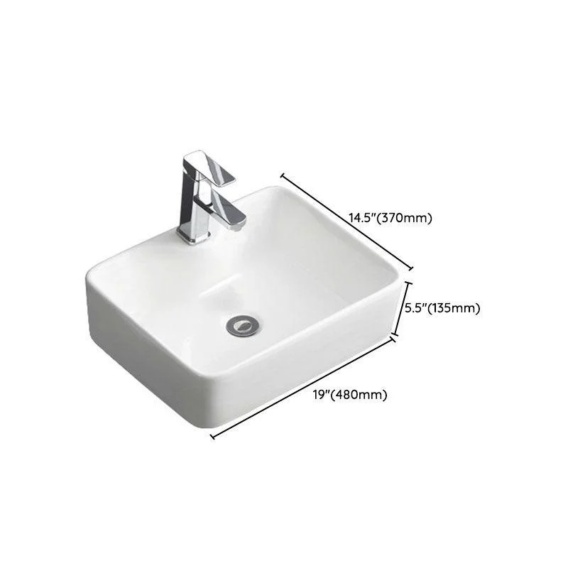 Classical White Bathroom Sink Porcelain Trough Bathroom Sink -Bathlova