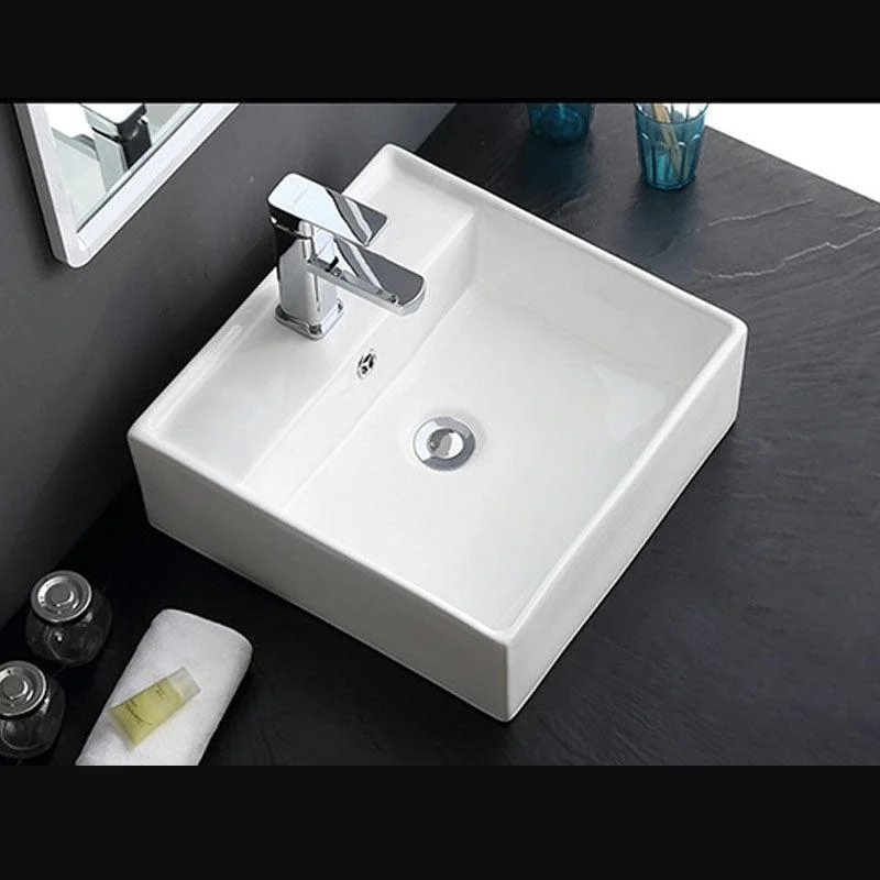 Classical White Bathroom Sink Porcelain Trough Bathroom Sink -Bathlova