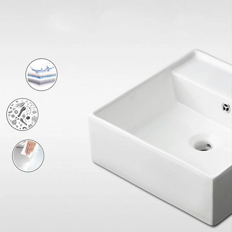 Classical White Bathroom Sink Porcelain Trough Bathroom Sink -Bathlova