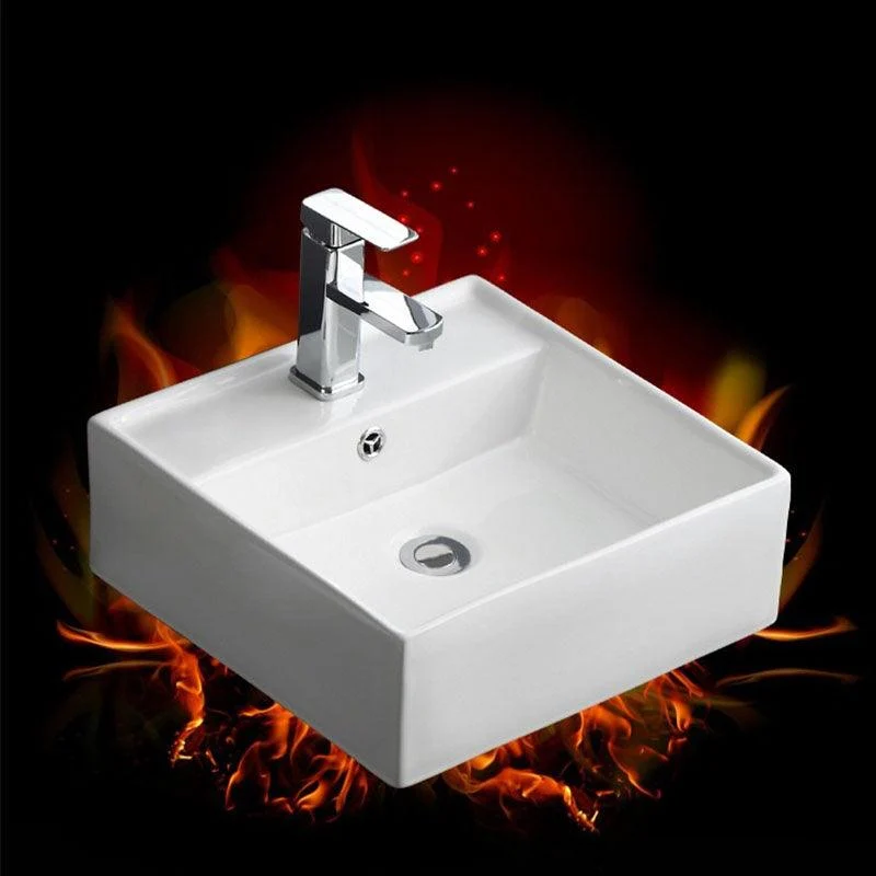 Classical White Bathroom Sink Porcelain Trough Bathroom Sink -Bathlova