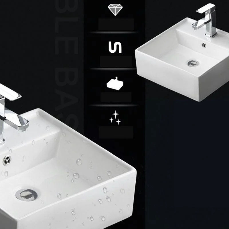 Classical White Bathroom Sink Porcelain Trough Bathroom Sink -Bathlova